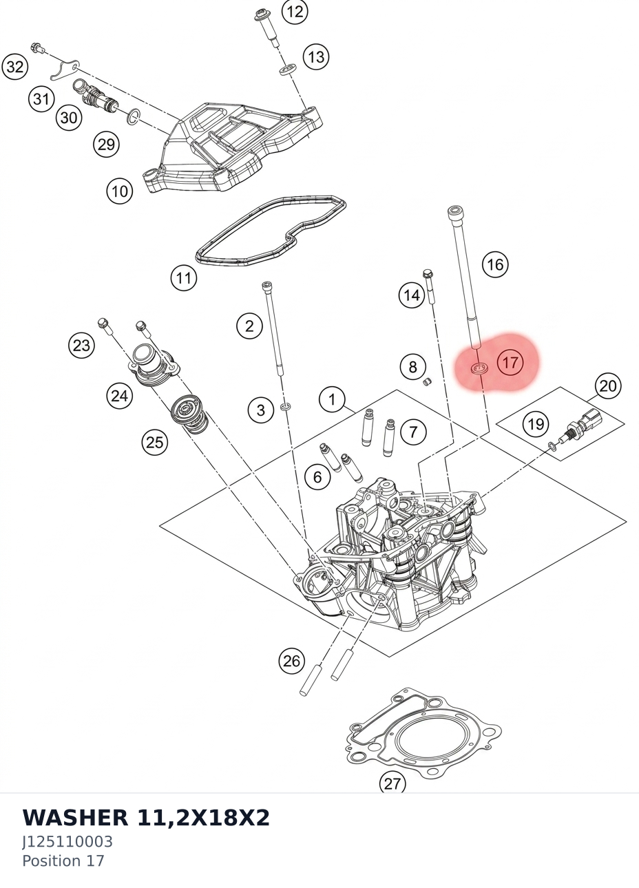 Diagram preview: WASHER 11,2X18X2 (J125110003)