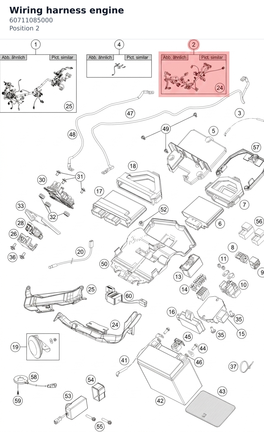 Diagram preview: Wiring harness engine (60711085000)