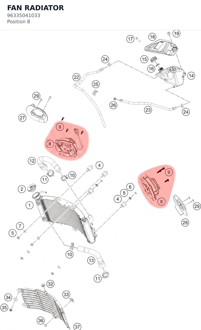 Diagram preview: FAN RADIATOR (96335041033)