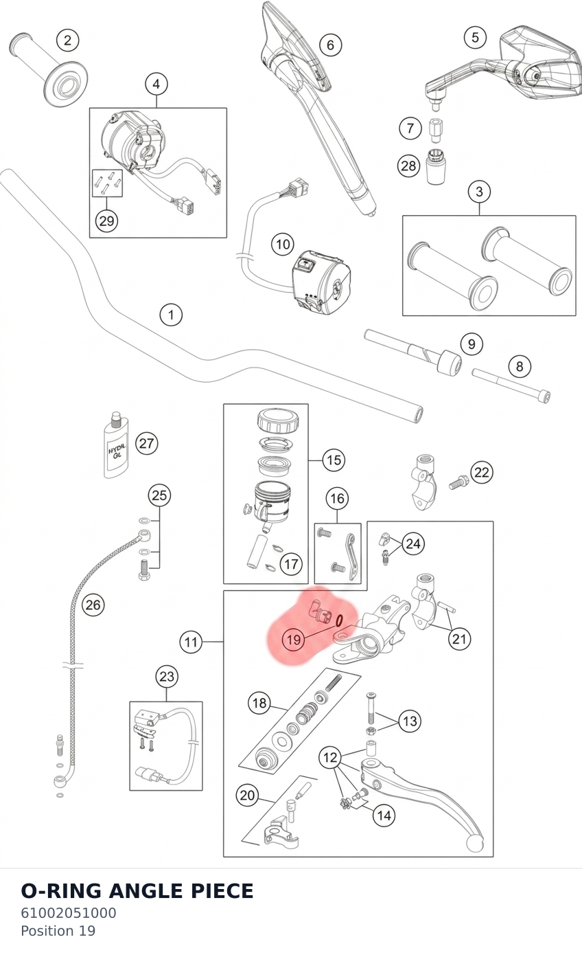 Diagram preview: O-RING ANGLE PIECE (61002051000)