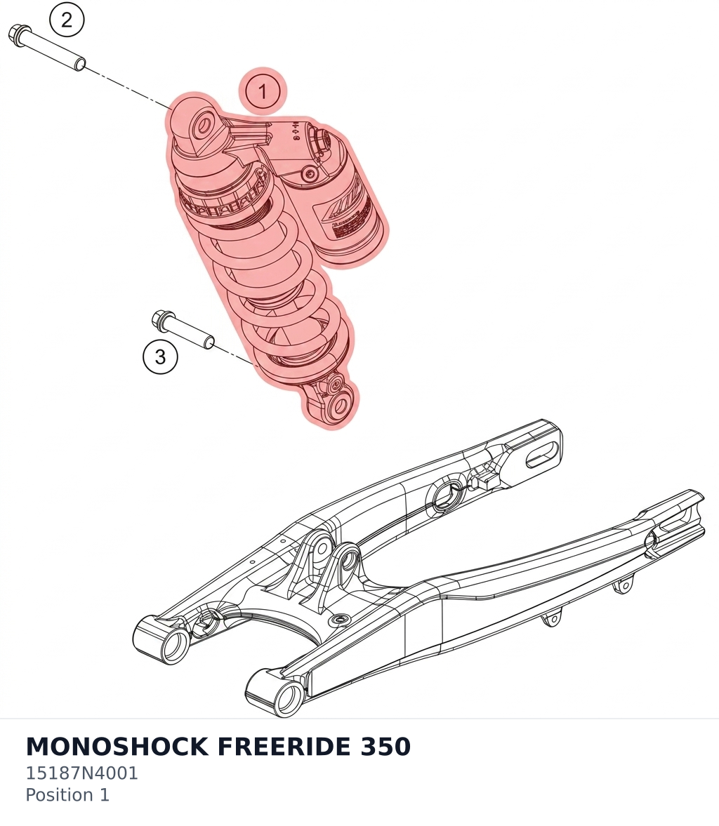 Diagram preview: MONOSHOCK FREERIDE 350 (15187N4001)