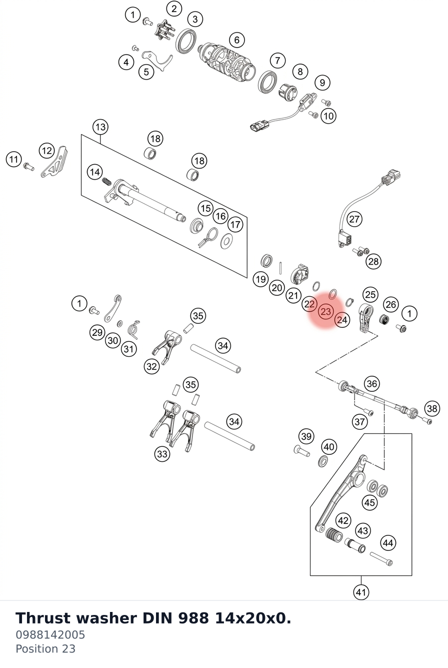 Diagram preview: Thrust washer DIN 988 14x20x0. (0988142005)