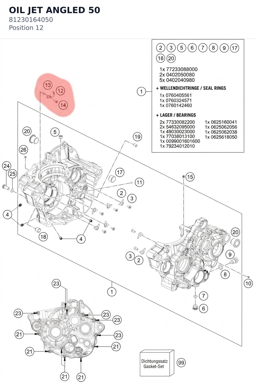 Diagram preview: OIL JET ANGLED 50 (81230164050)