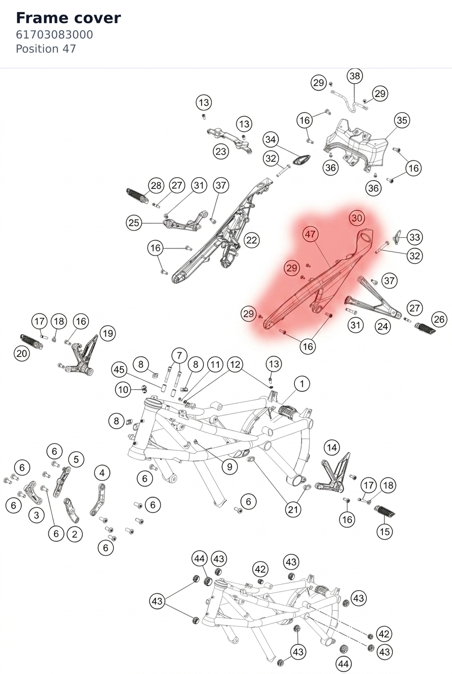 Diagram preview: Frame cover (61703083000)