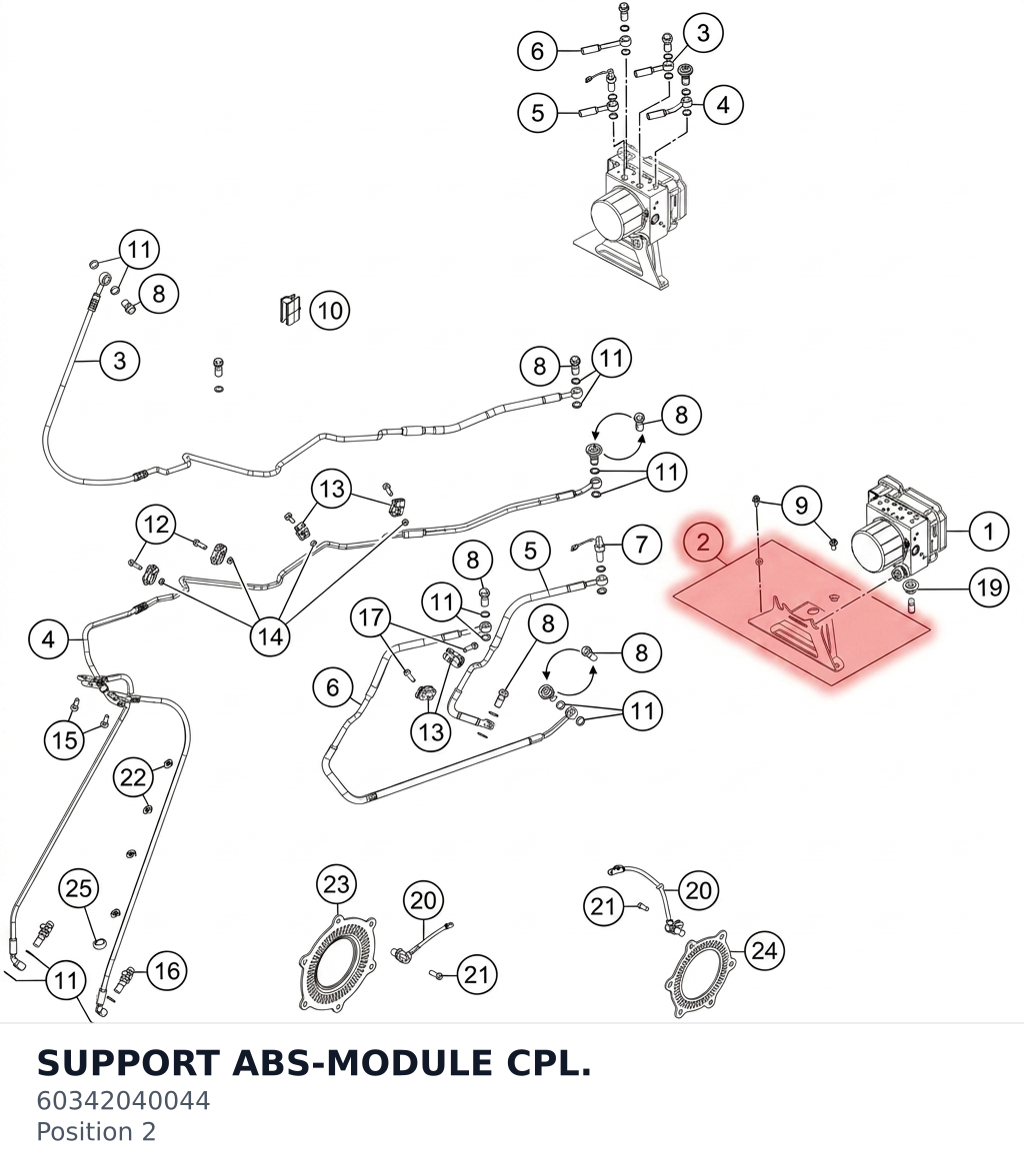 Diagram preview: SUPPORT ABS-MODULE CPL. (60342040044)