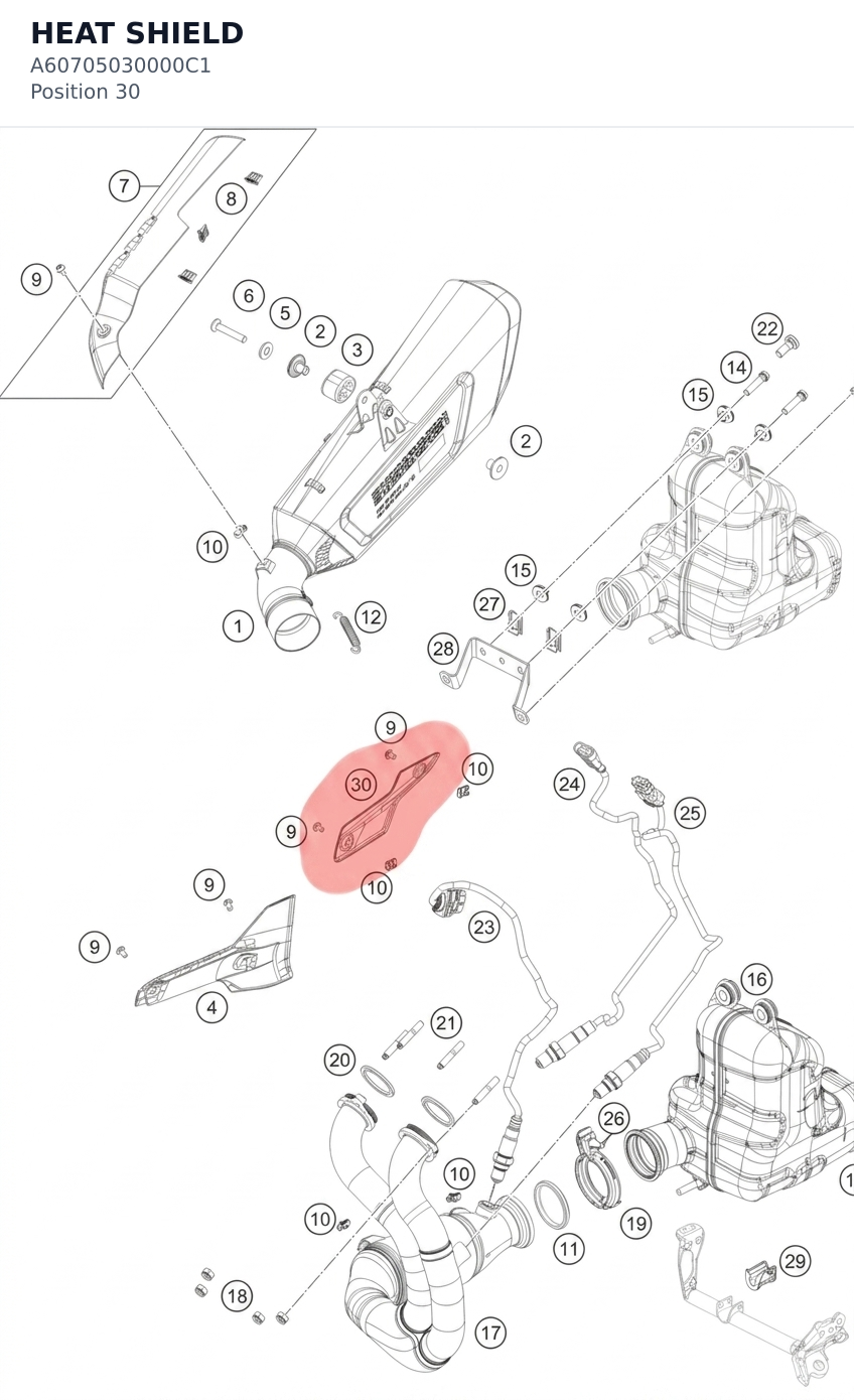 Diagram preview: HEAT SHIELD (A60705030000C1)