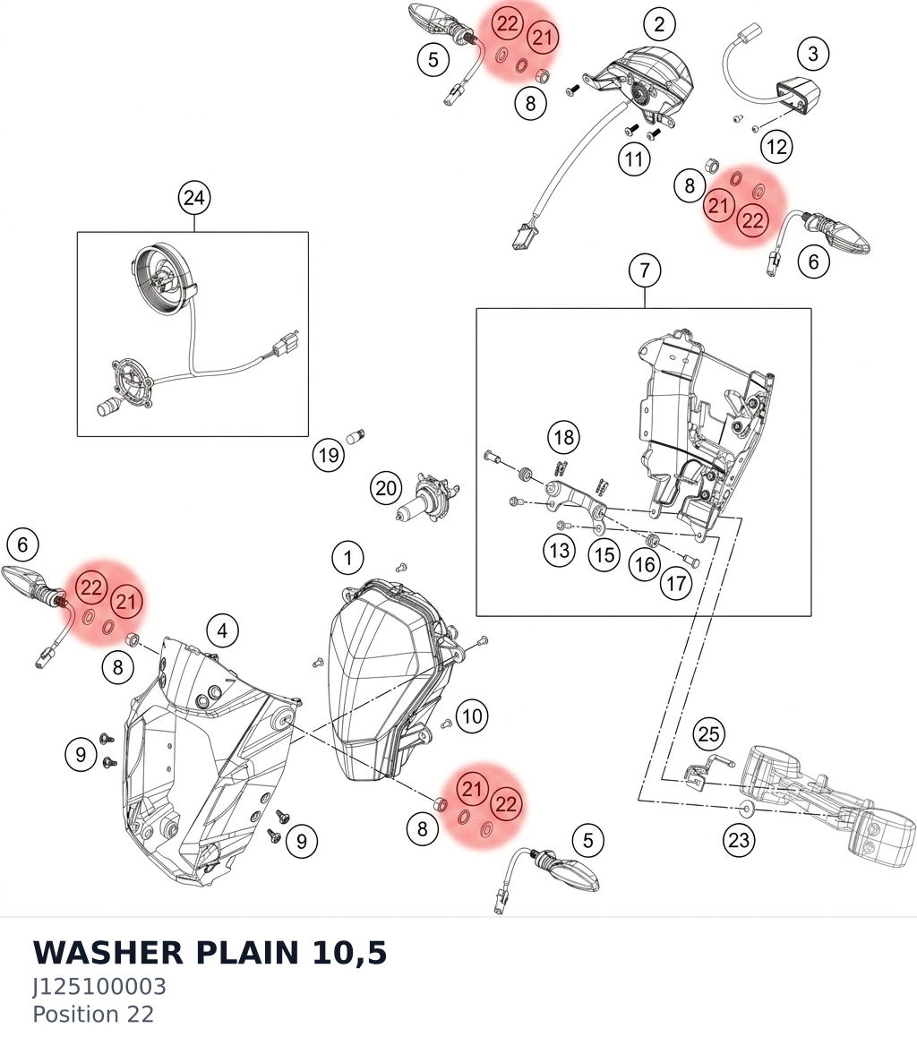 Diagram preview: WASHER PLAIN 10,5 (J125100003)