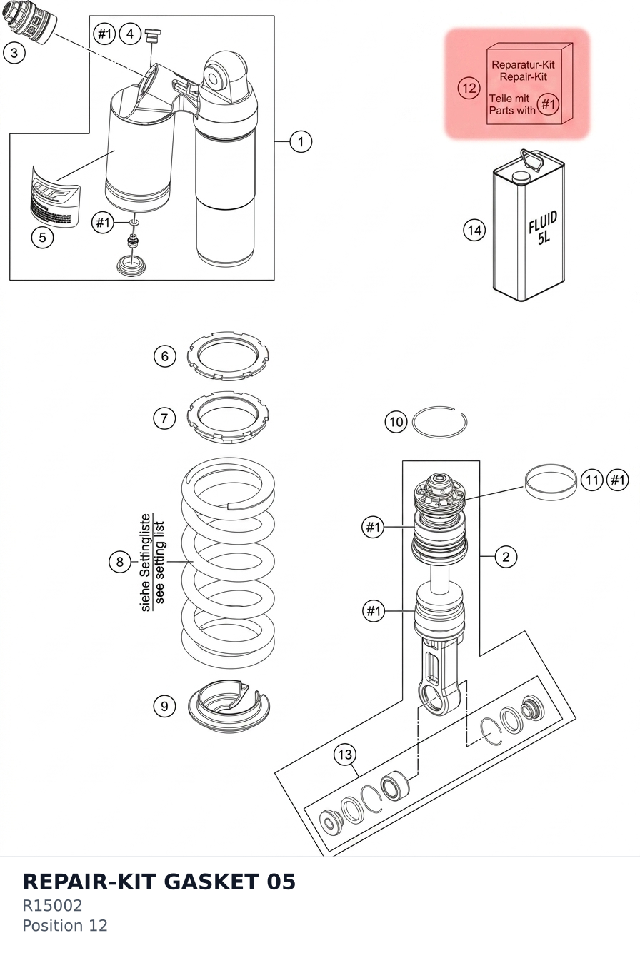 Diagram preview: REPAIR-KIT GASKET 05 (R15002)