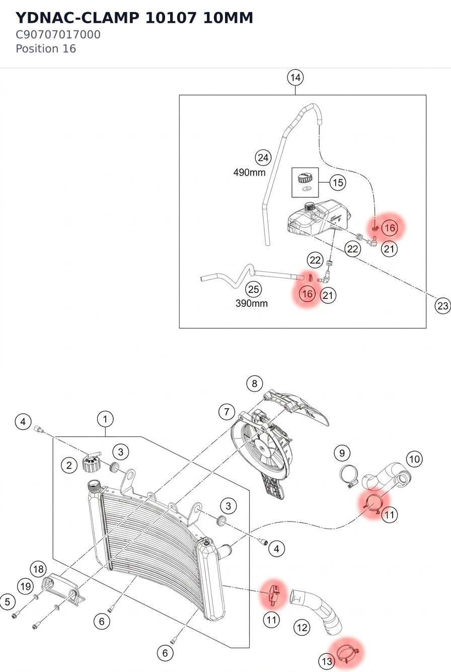 Diagram preview: YDNAC-CLAMP 10107 10MM (C90707017000)