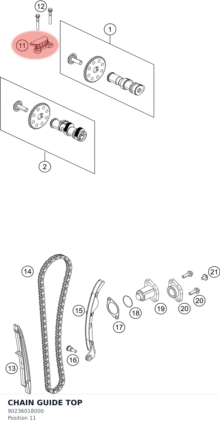 Diagram preview: CHAIN GUIDE TOP (90236018000)