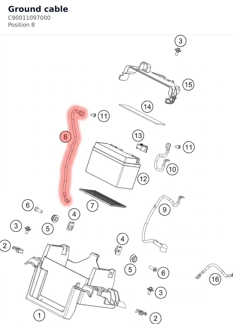 Diagram preview: Ground cable (C90011097000)