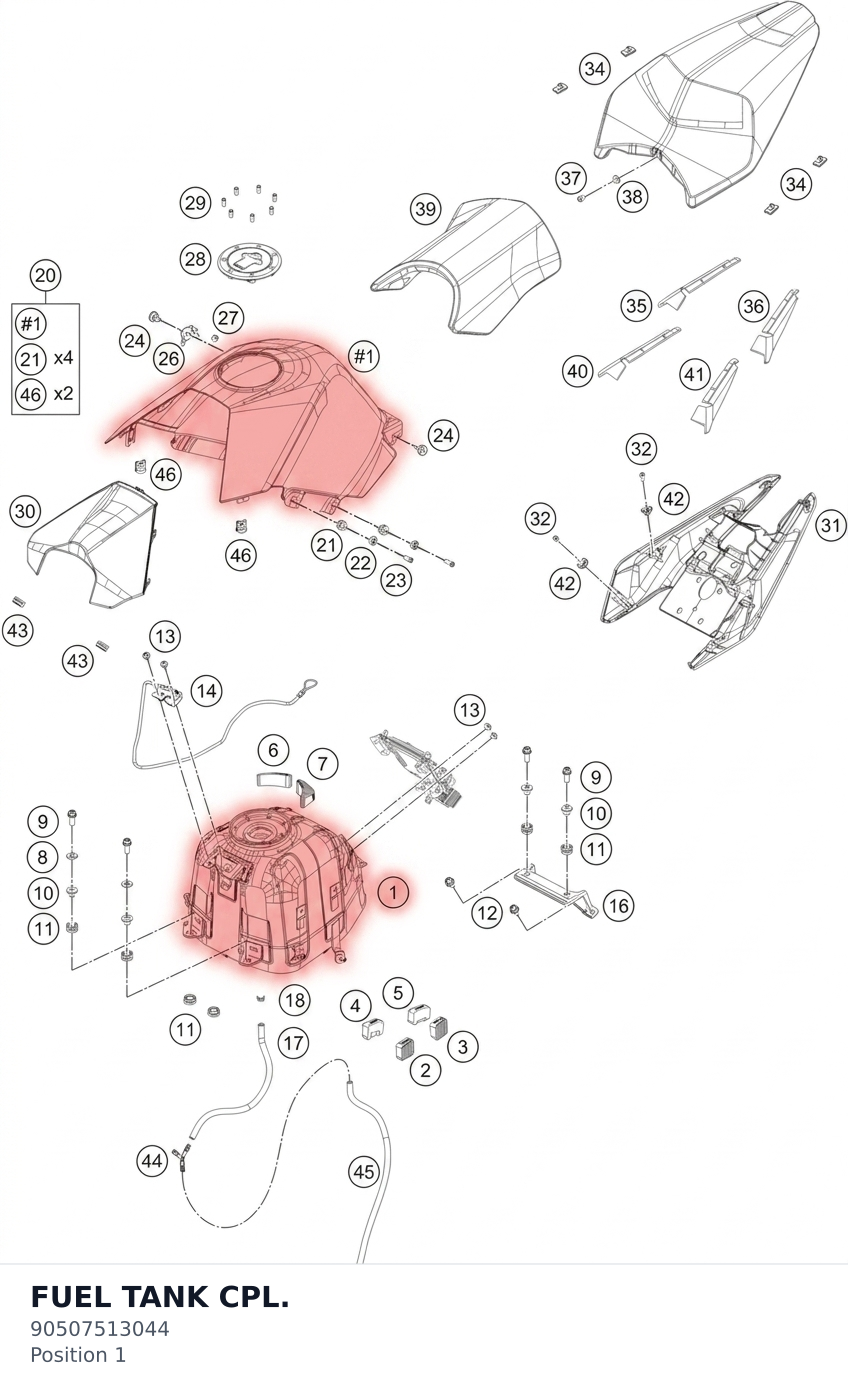 Diagram preview: FUEL TANK CPL. (90507513044)