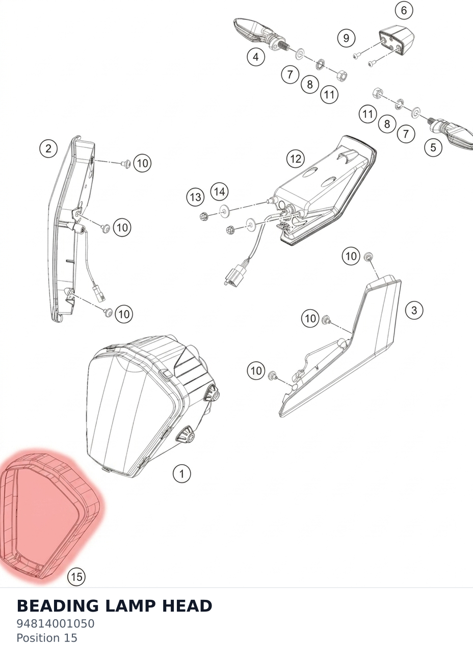 Diagram preview: BEADING LAMP HEAD (94814001050)