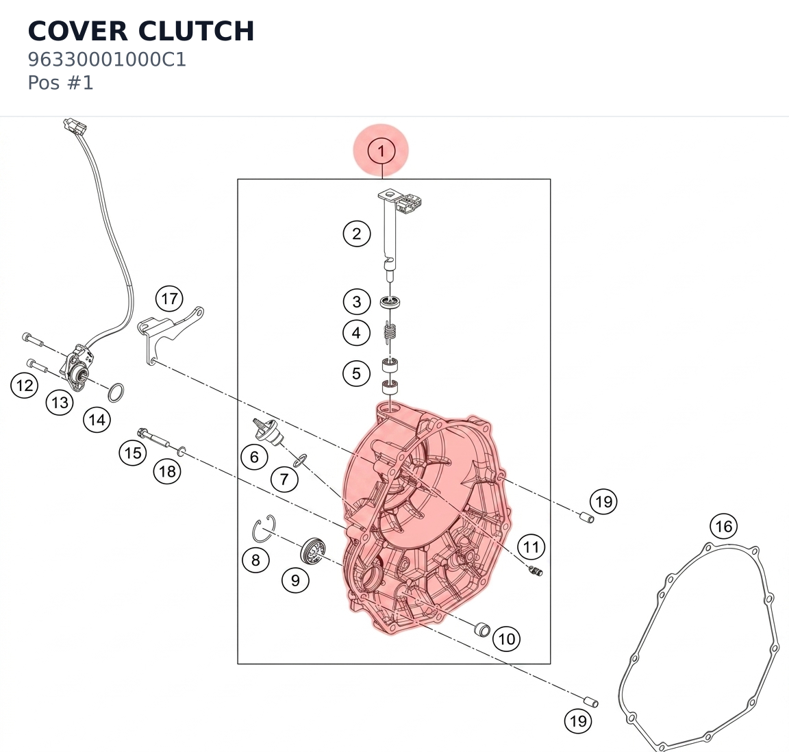 Diagram preview: COVER CLUTCH (96330001000C1)