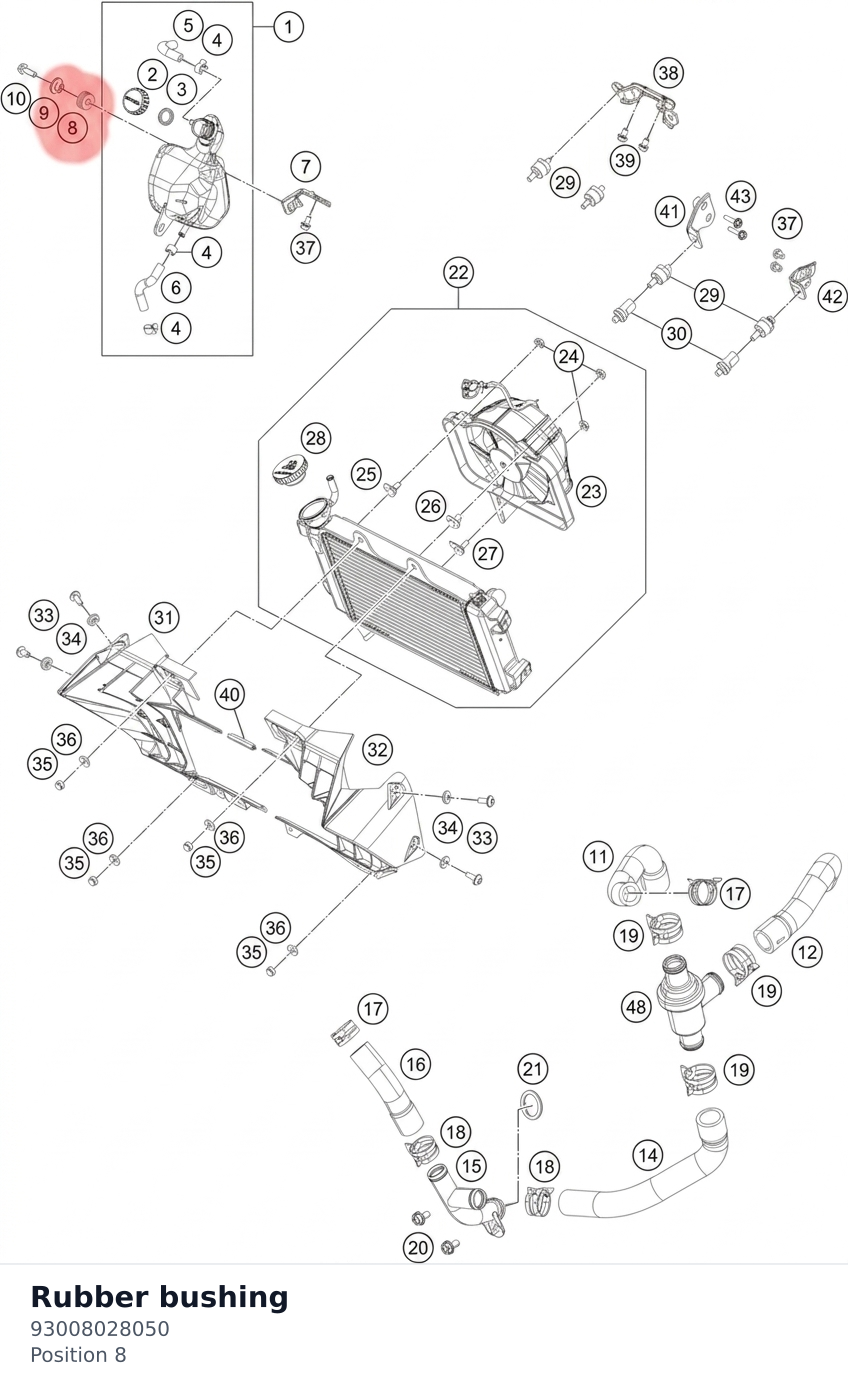 Diagram preview: Rubber bushing (93008028050)