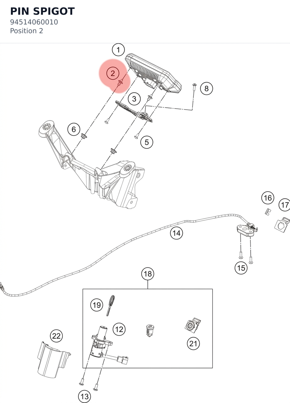 Diagram preview: PIN SPIGOT (94514060010)