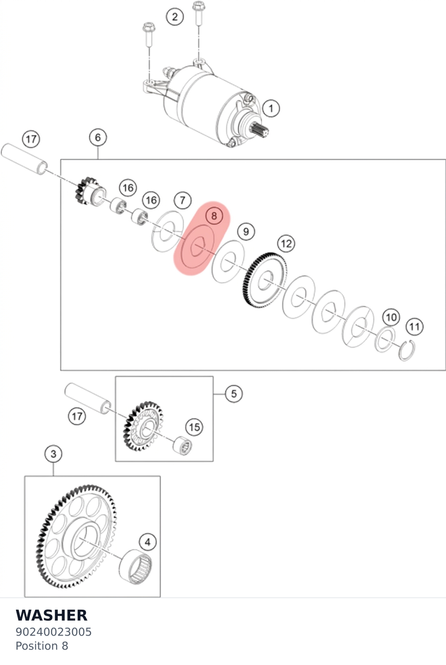 Diagram preview: WASHER (90240023005)