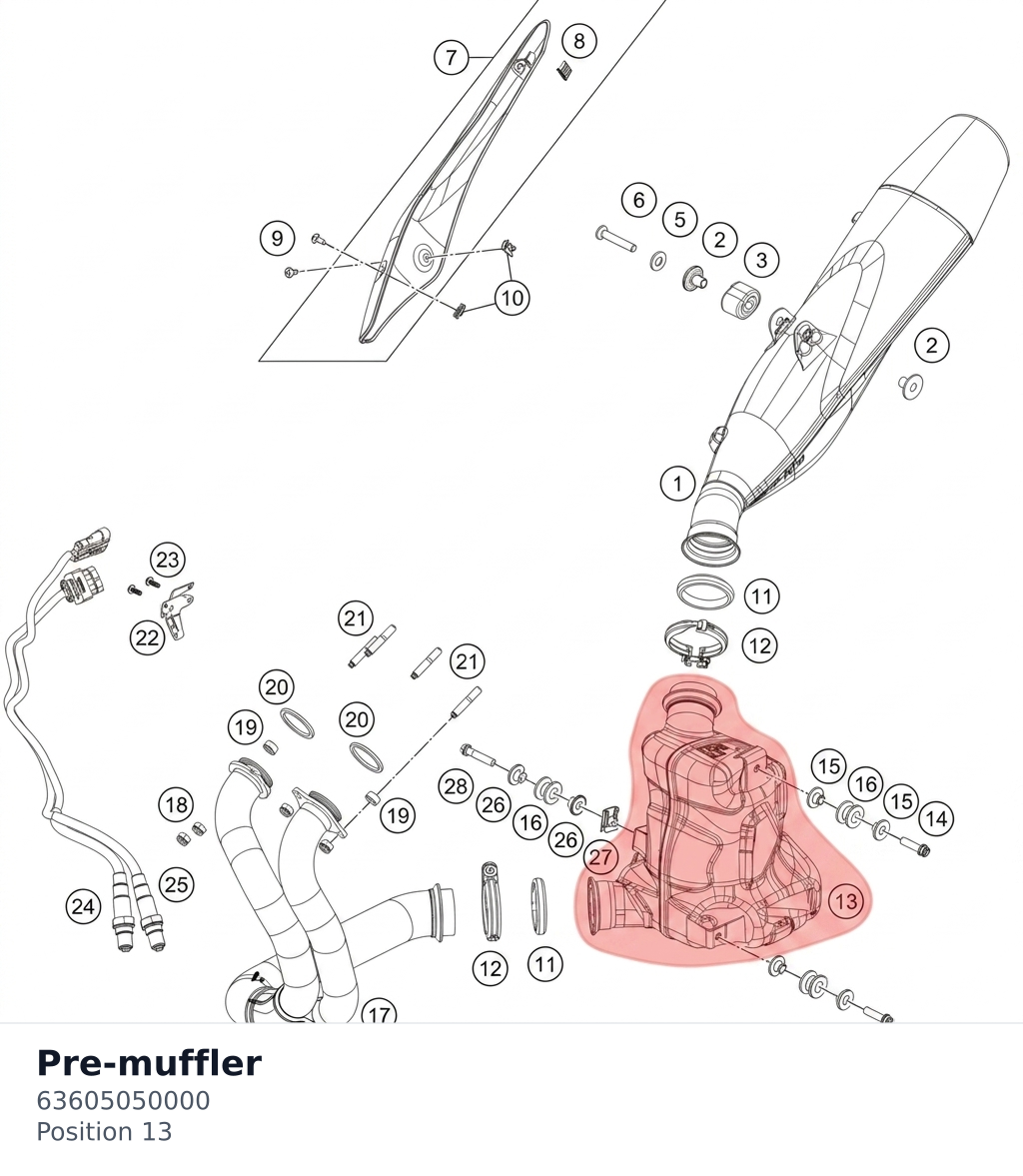 Diagram preview: Pre-muffler (63605050000)