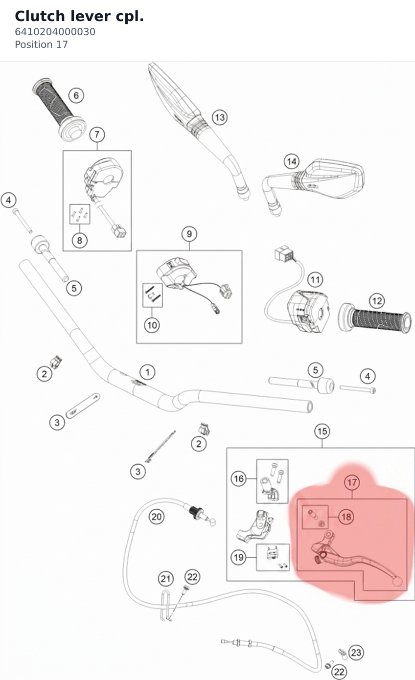 Diagram preview: Clutch lever cpl. (6410204000030)