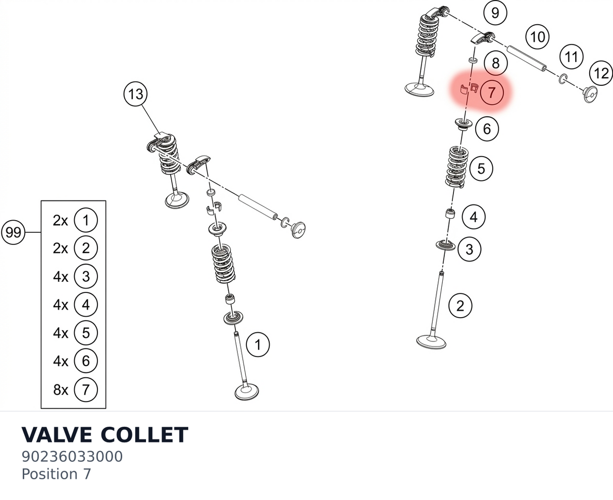Diagram preview: VALVE COLLET (90236033000)