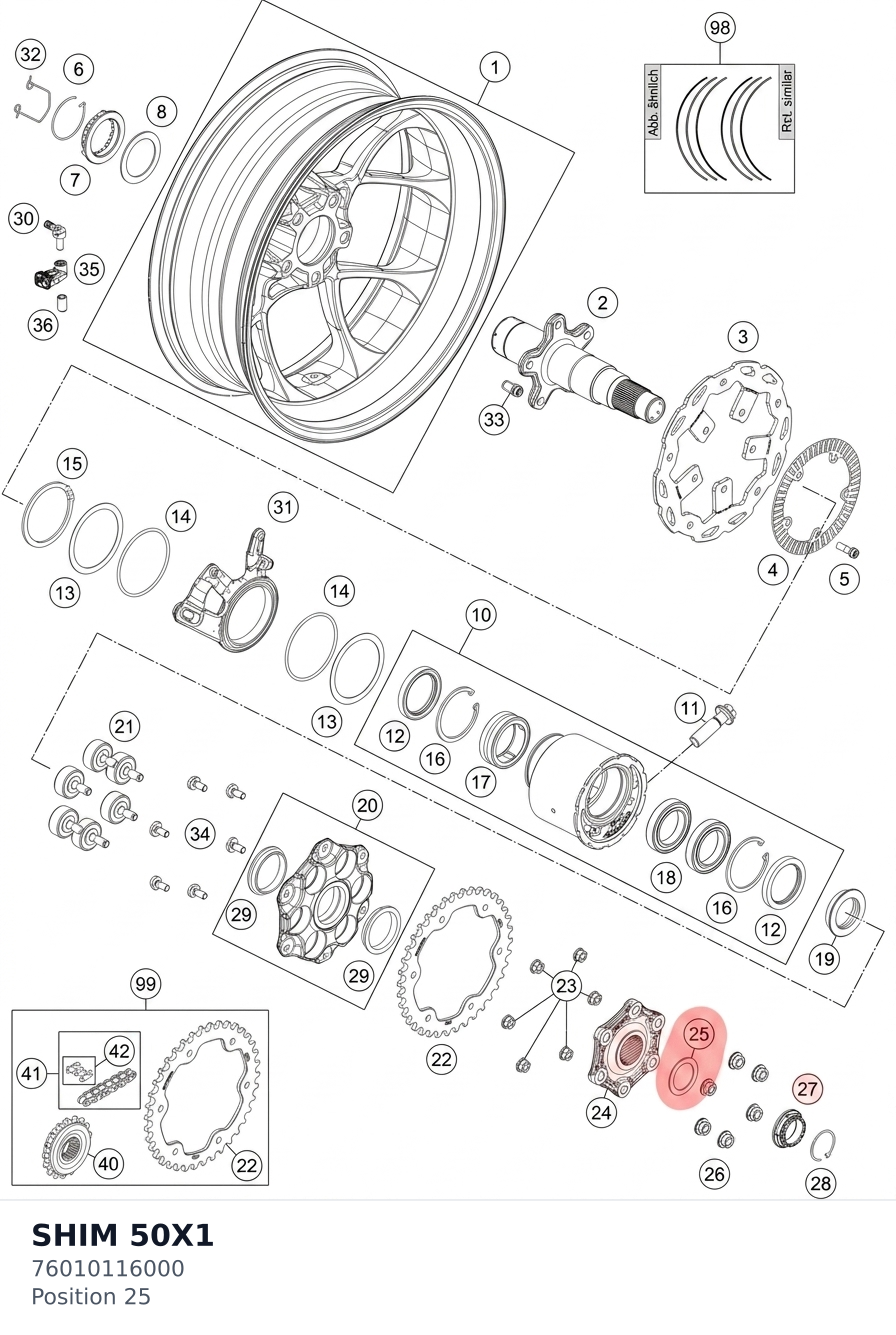 Diagram preview: SHIM 50X1 (76010116000)