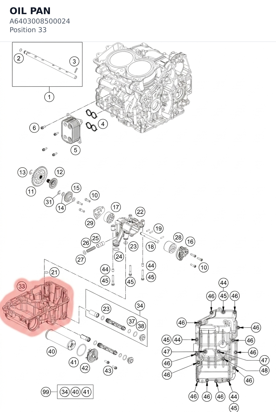 Diagram preview: OIL PAN (A6403008500024)