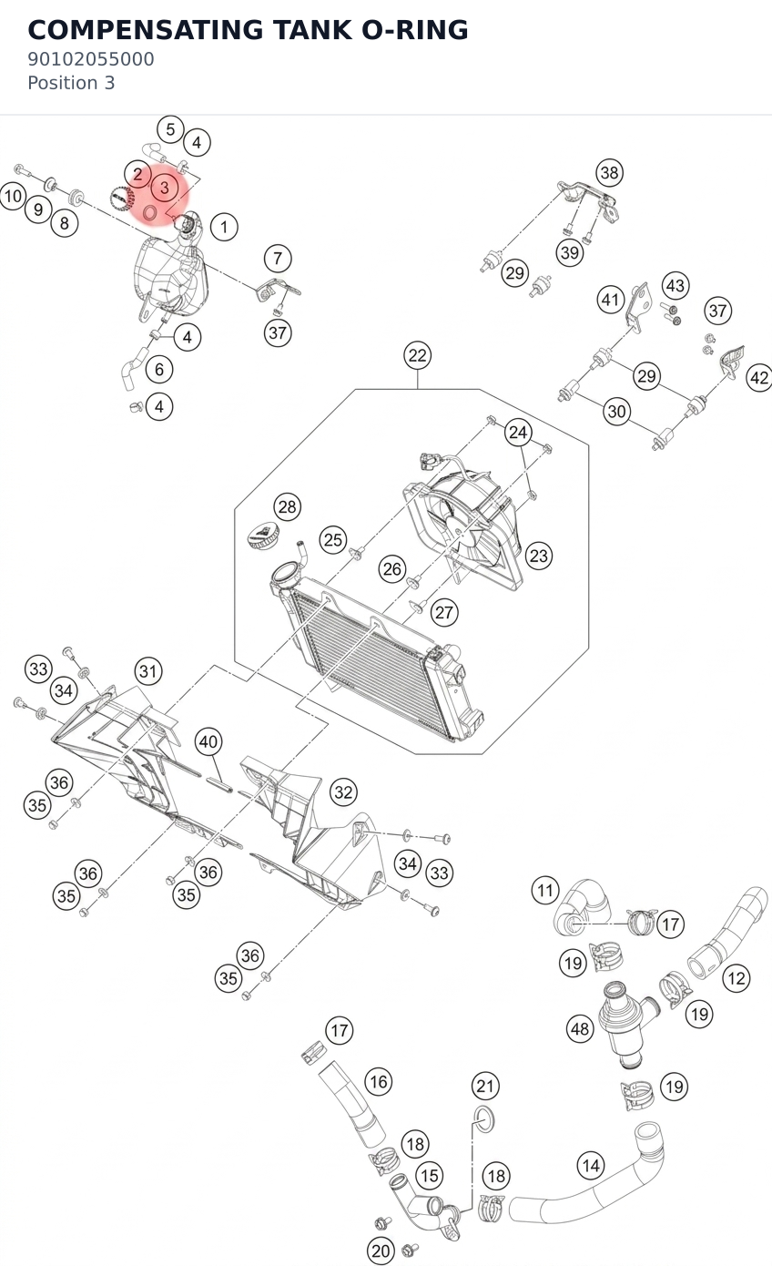 Diagram preview: COMPENSATING TANK O-RING (90102055000)
