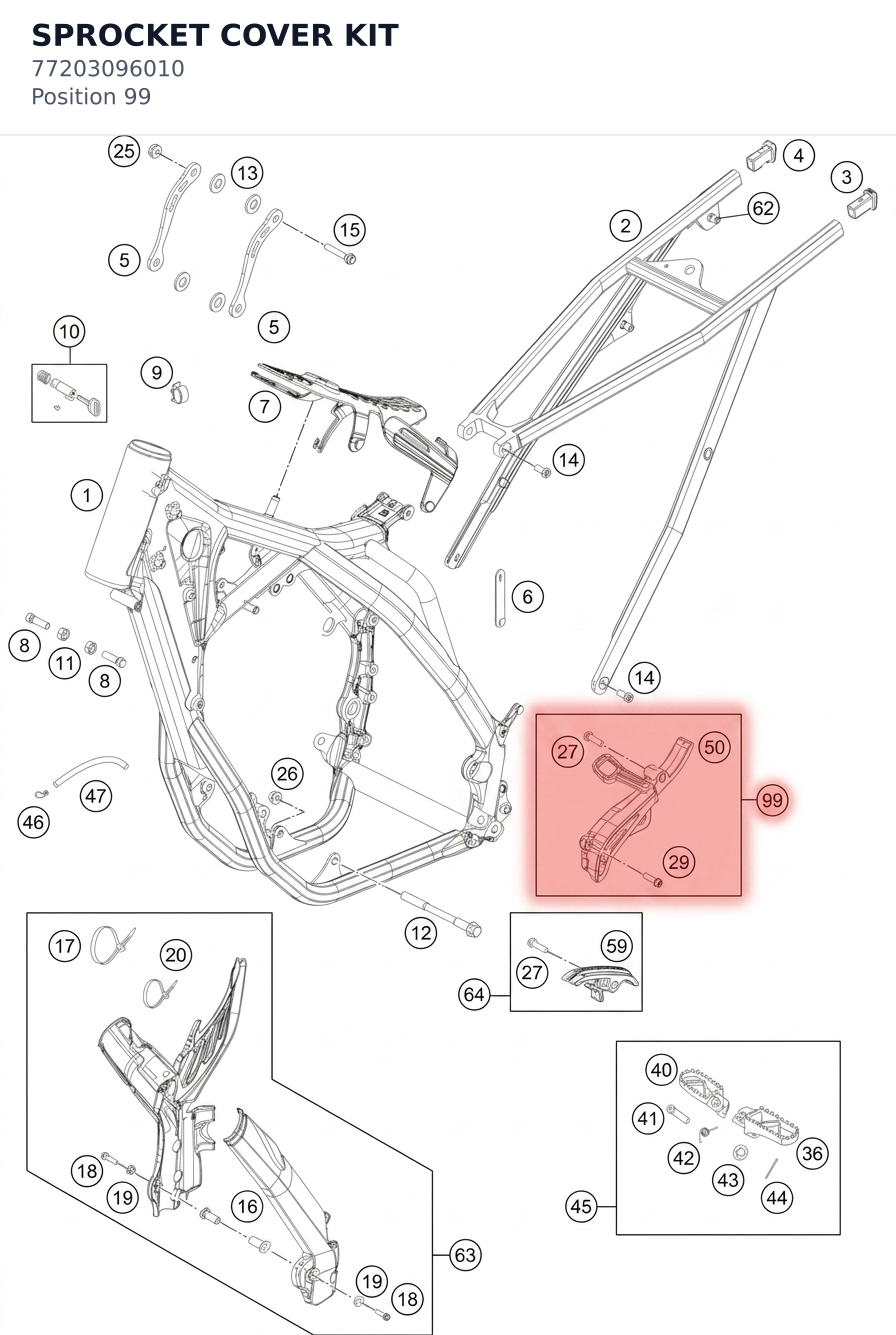 Diagram preview: SPROCKET COVER KIT (77203096010)