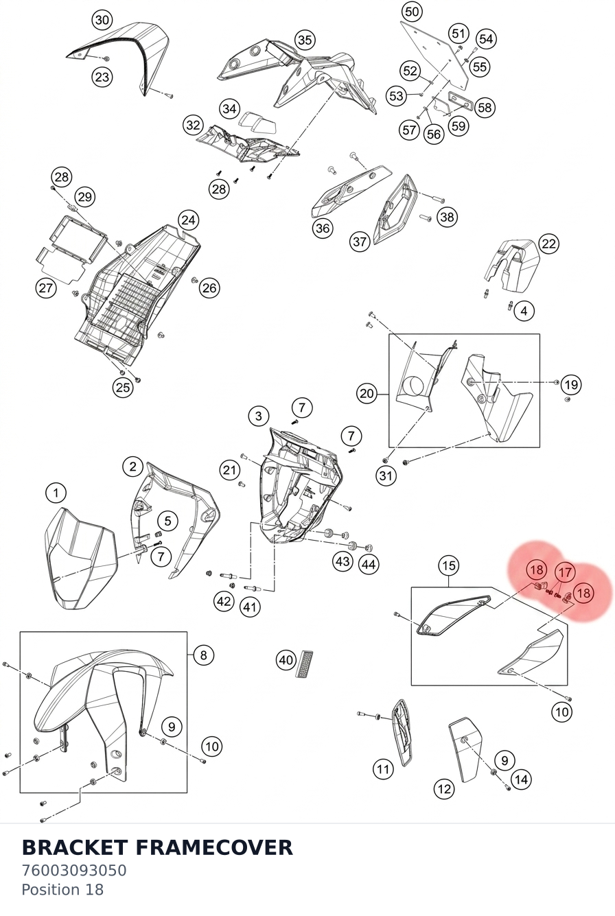 Diagram preview: BRACKET FRAMECOVER (76003093050)