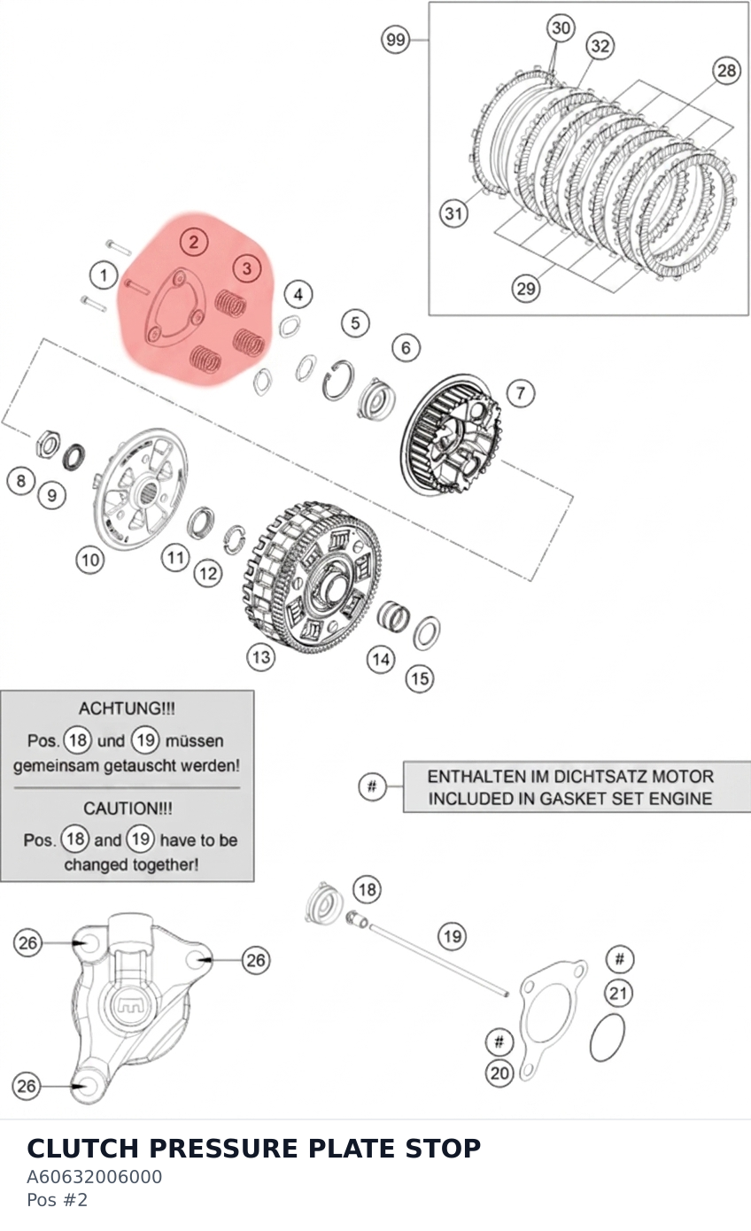 Diagram preview: CLUTCH PRESSURE PLATE STOP (A60632006000)