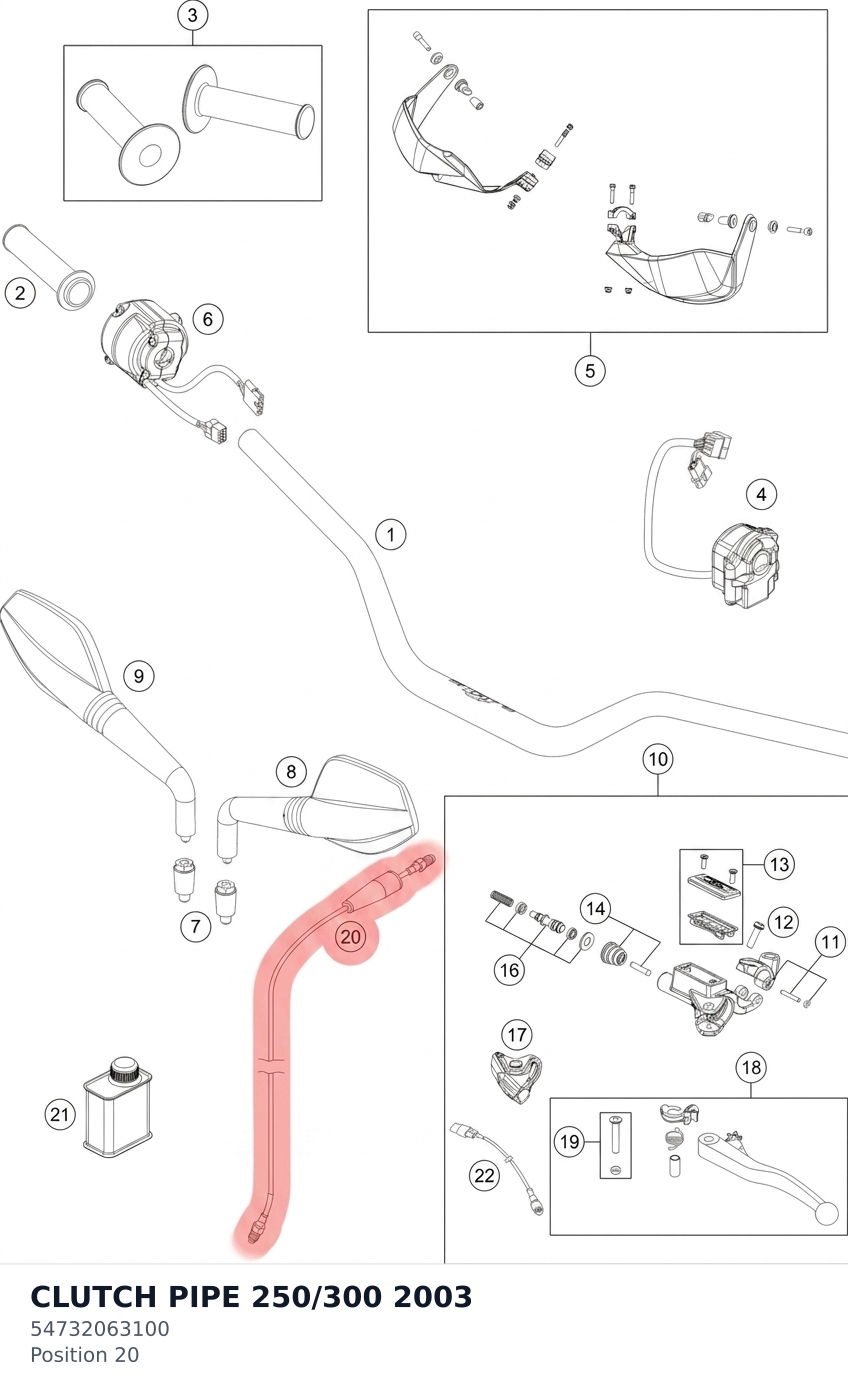 Diagram preview: CLUTCH PIPE 250/300 2003 (54732063100)