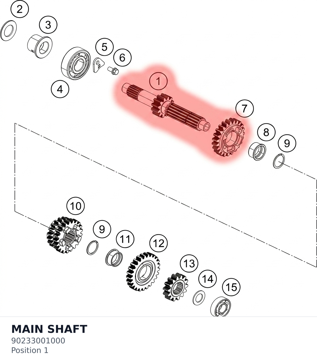 Diagram preview: MAIN SHAFT (90233001000)