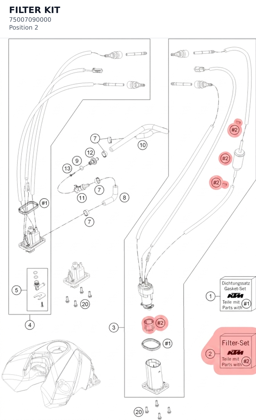 Diagram preview: FILTER KIT (75007090000)