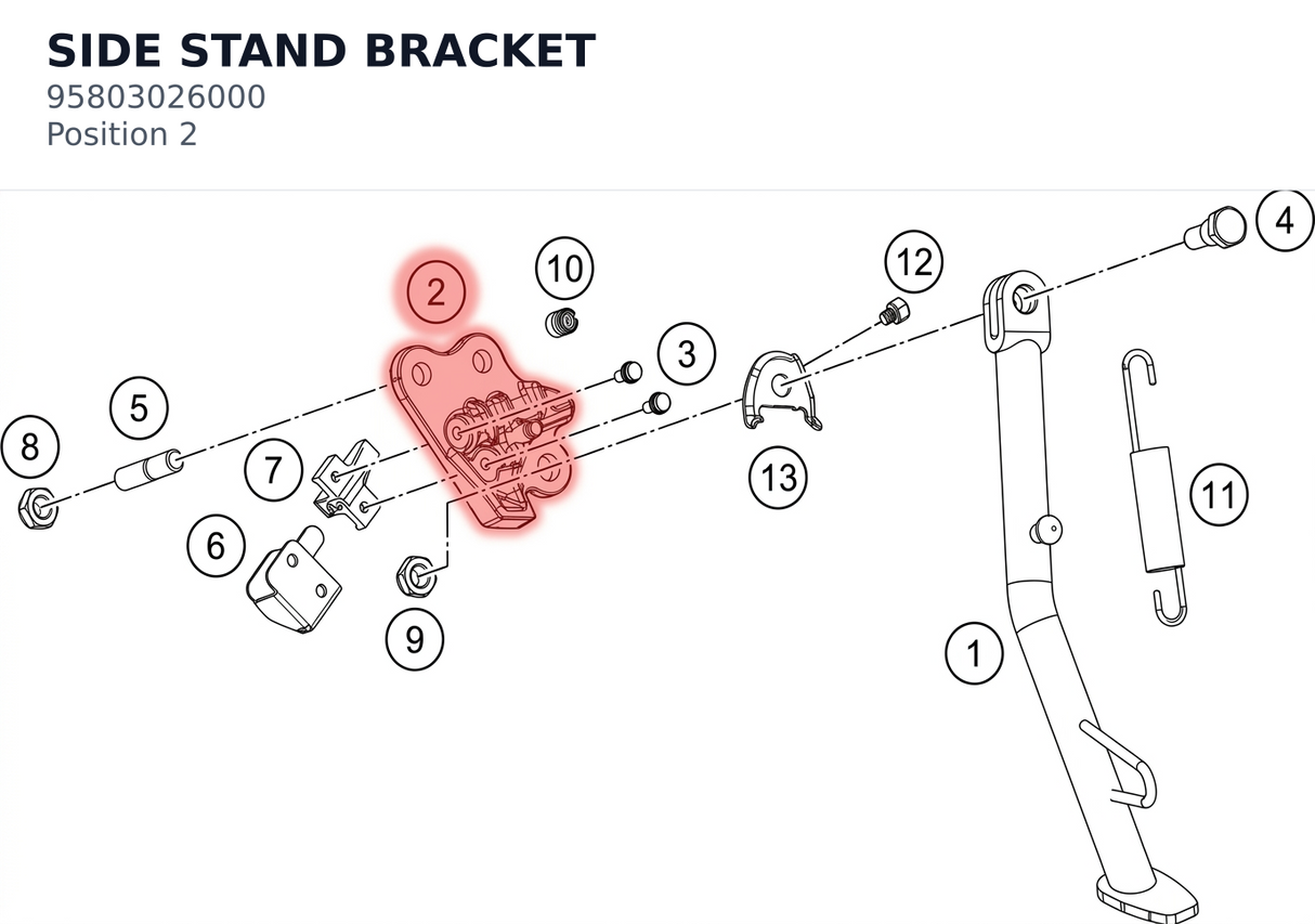 Diagram preview: SIDE STAND BRACKET (95803026000)