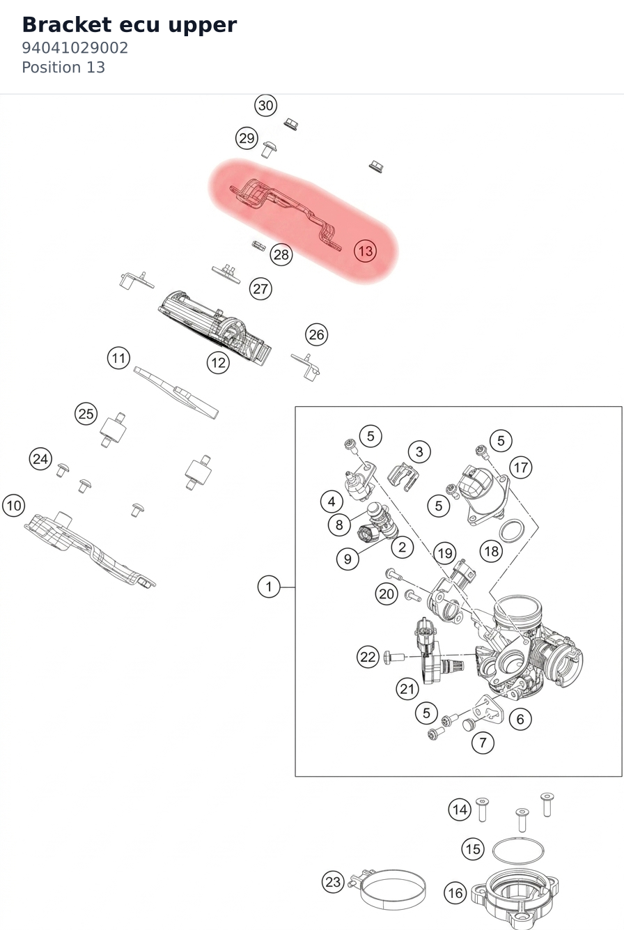 Diagram preview: Bracket ecu upper (94041029002)