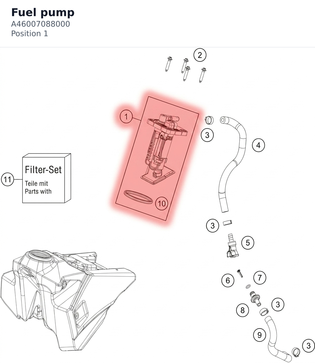 Diagram preview: Fuel pump (A46007088000)