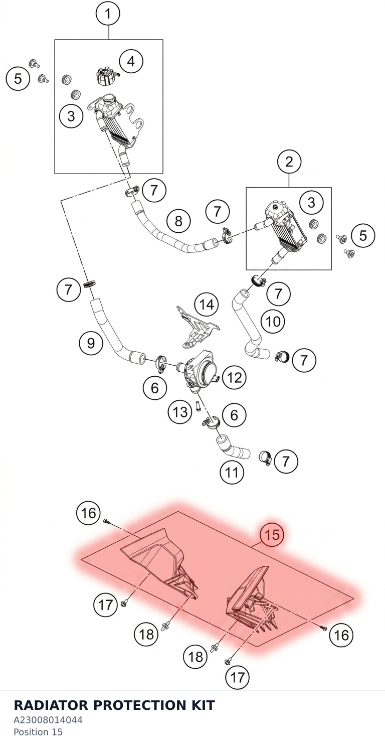 Diagram preview: RADIATOR PROTECTION KIT (A23008014044)