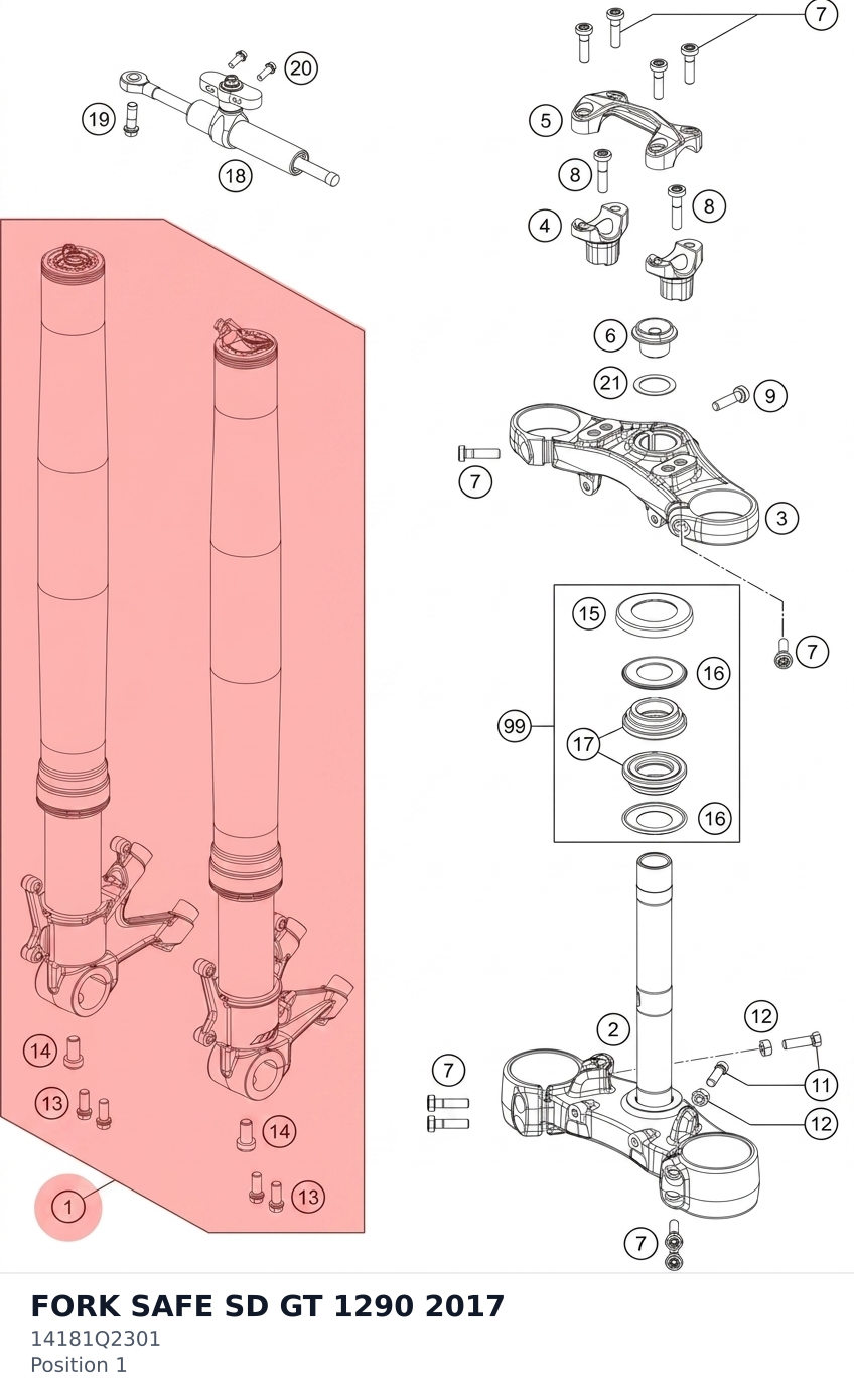 Diagram preview: FORK SAFE SD GT 1290 2017 (14181Q2301)