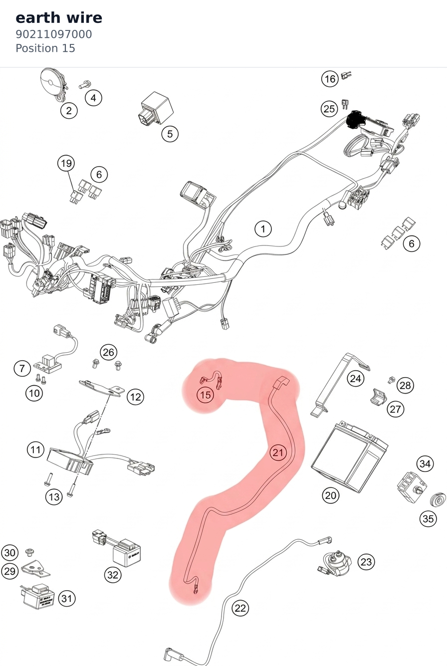 Diagram preview: earth wire (90211097000)