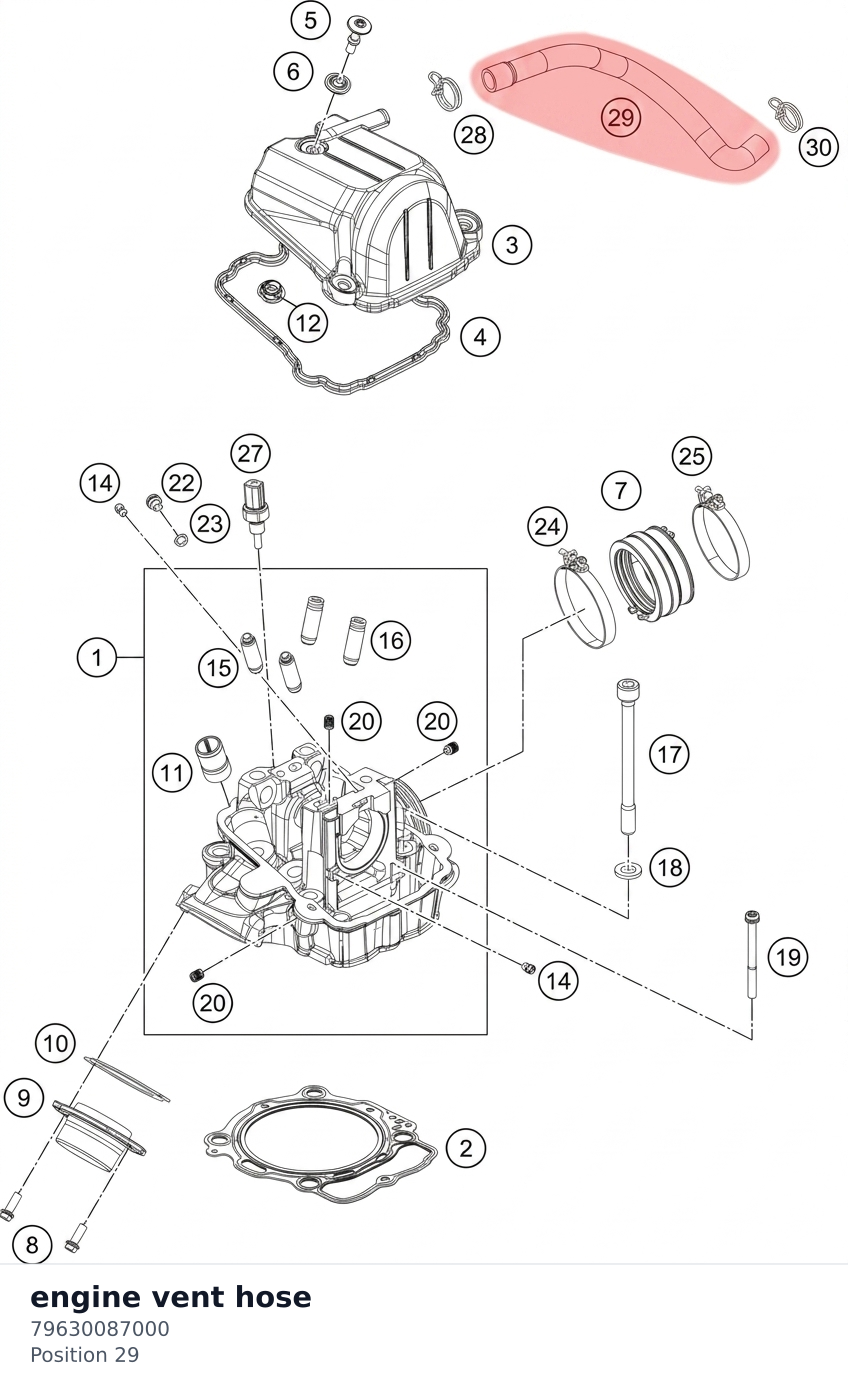 Diagram preview: engine vent hose (79630087000)