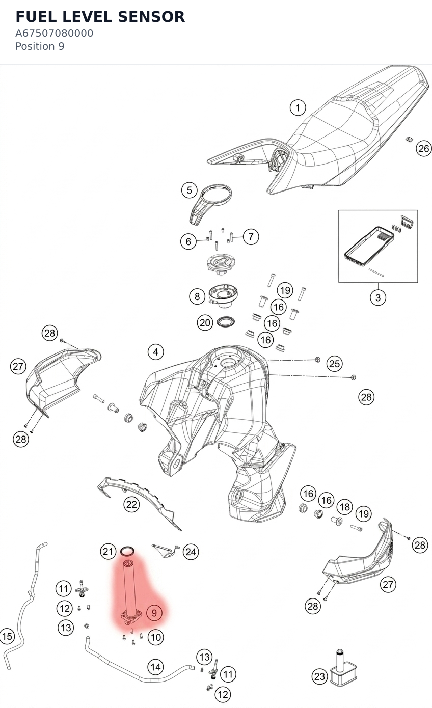 Diagram preview: FUEL LEVEL SENSOR (A67507080000)