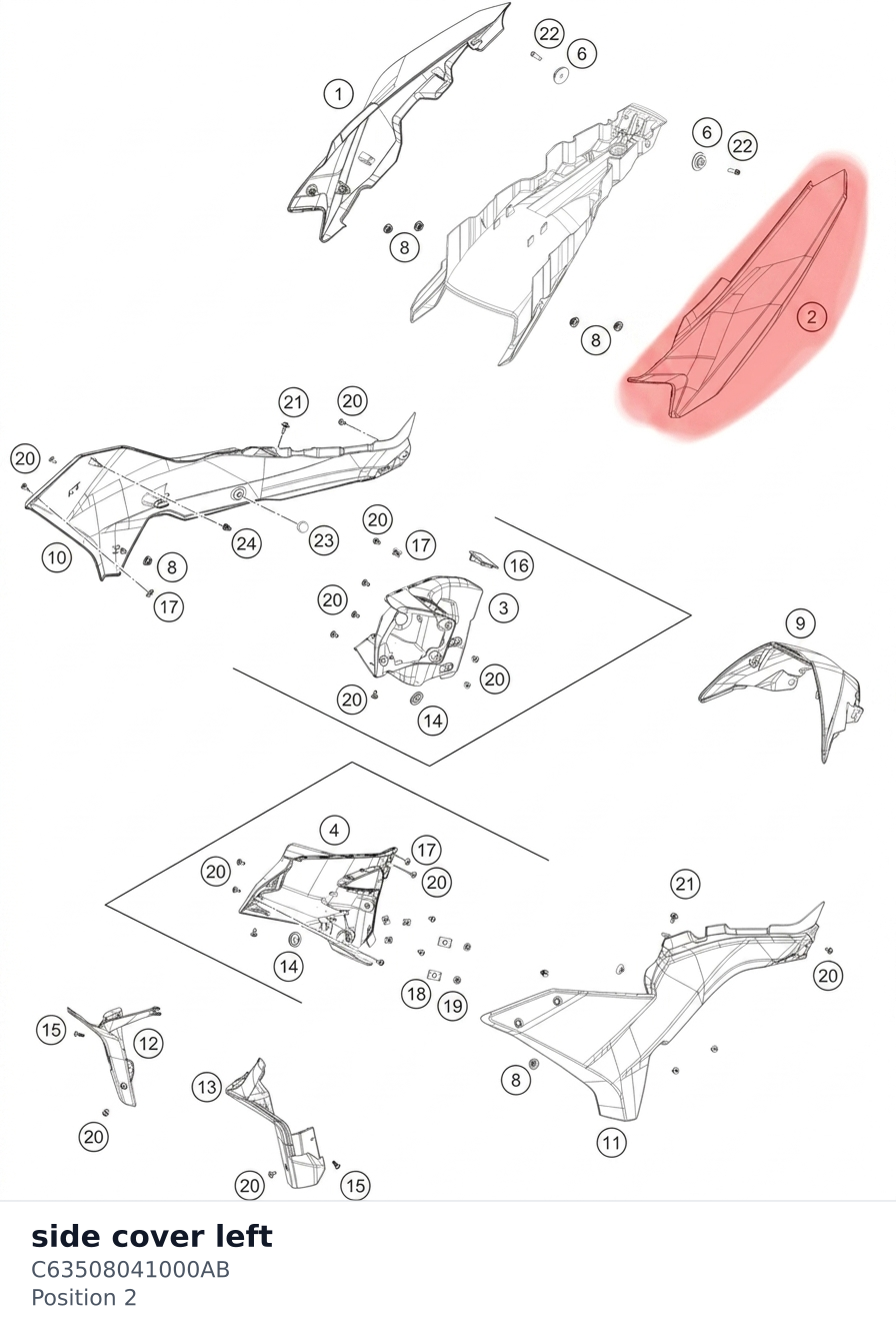 Diagram preview: side cover left (C63508041000AB)