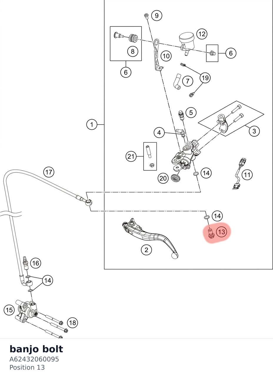 Diagram preview: banjo bolt (A62432060095)