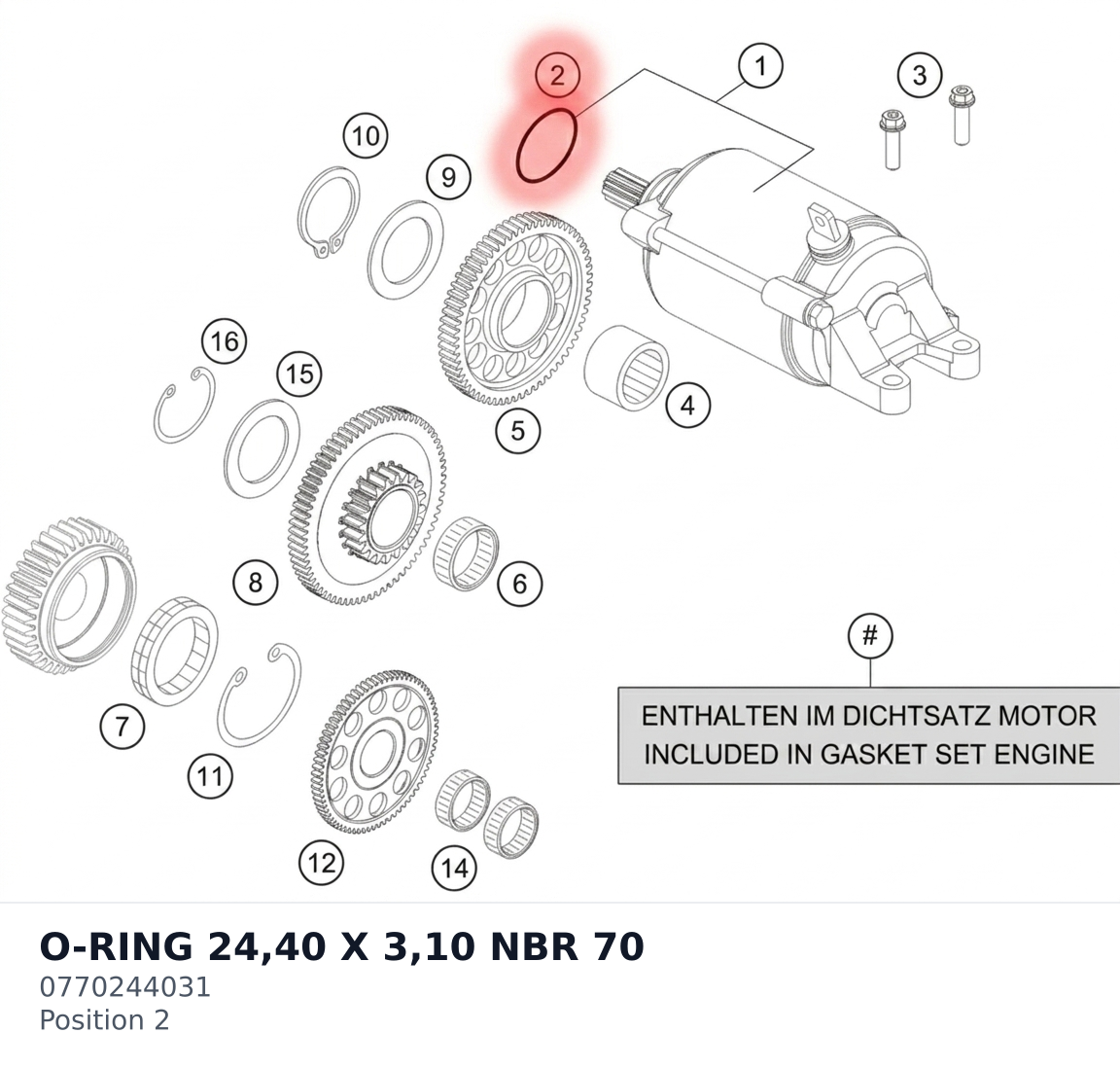 Diagram preview: O-RING 24,40 X 3,10 NBR 70 (0770244031)