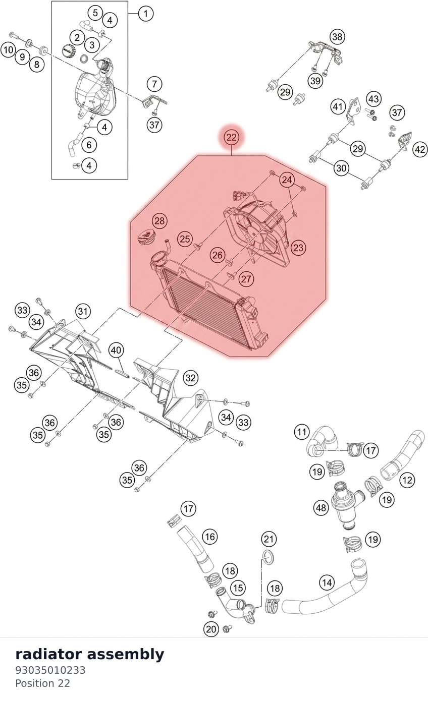 Diagram preview: radiator assembly (93035010233)