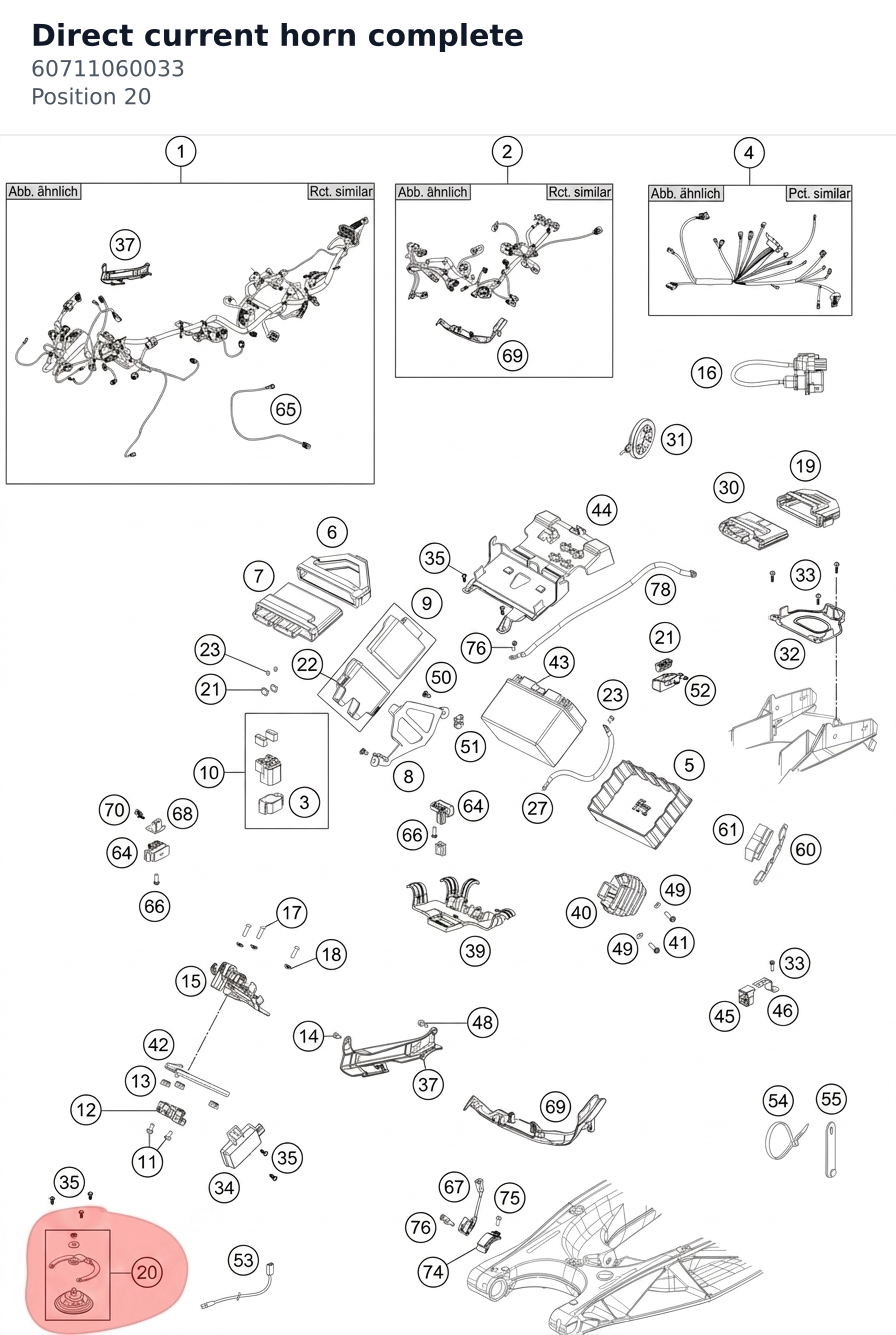 Diagram preview: Direct current horn complete (60711060033)