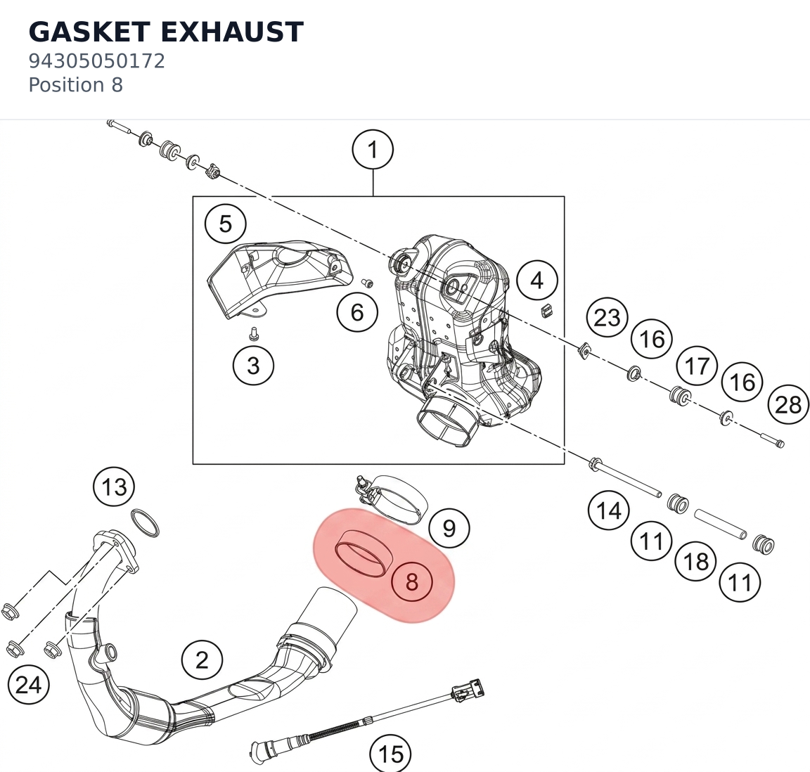 Diagram preview: GASKET EXHAUST (94305050172)