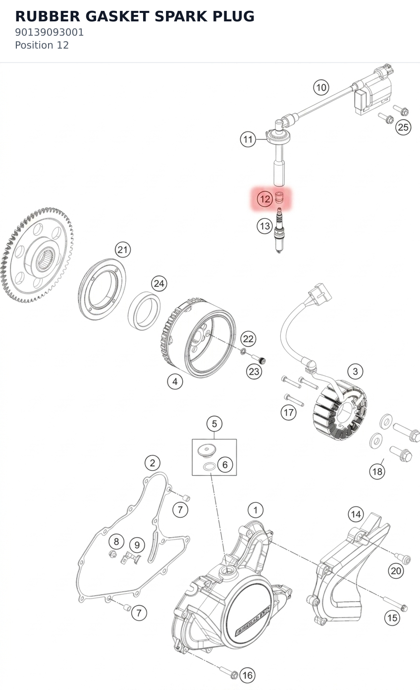 Diagram preview: RUBBER GASKET SPARK PLUG (90139093001)