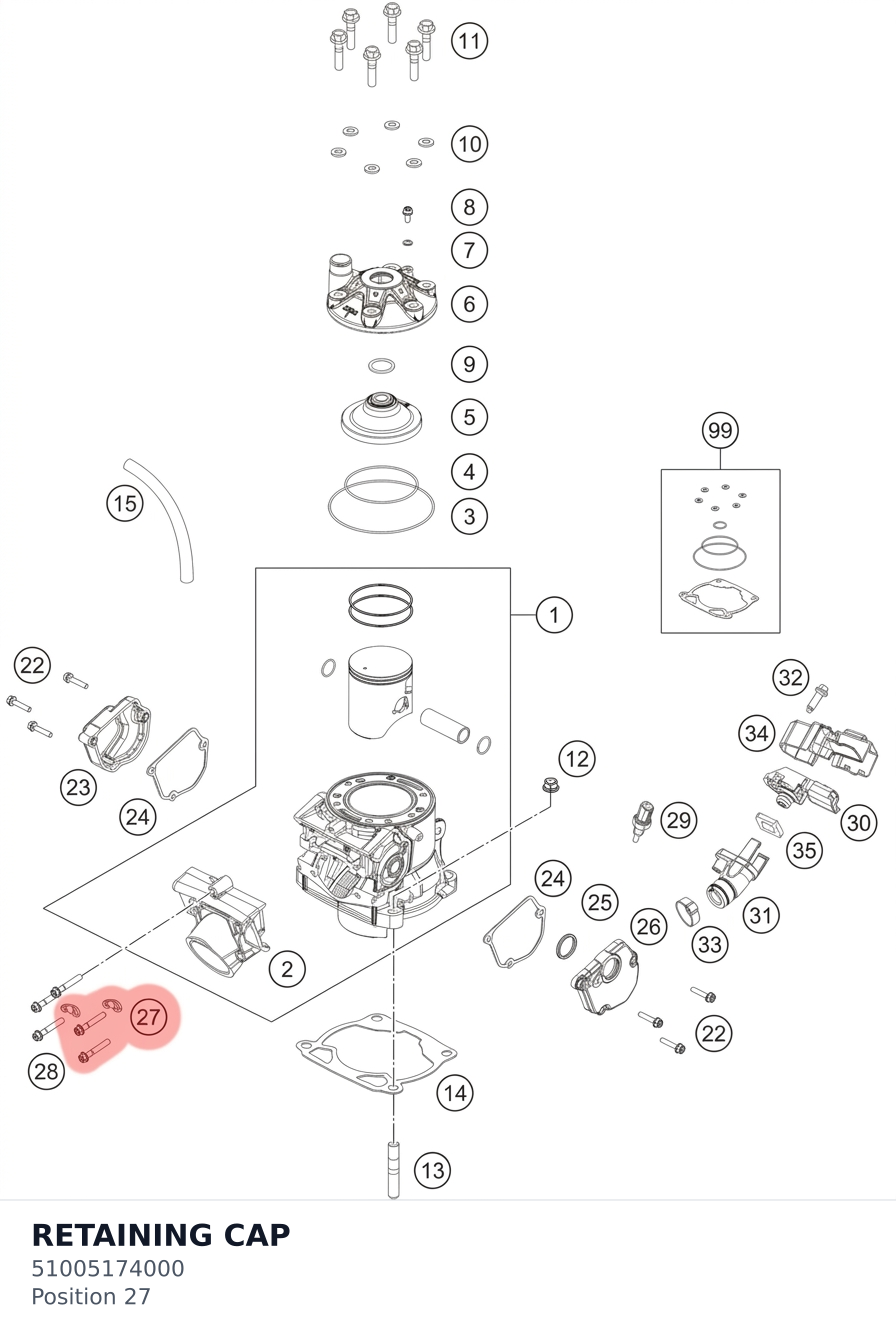 Diagram preview: RETAINING CAP (51005174000)