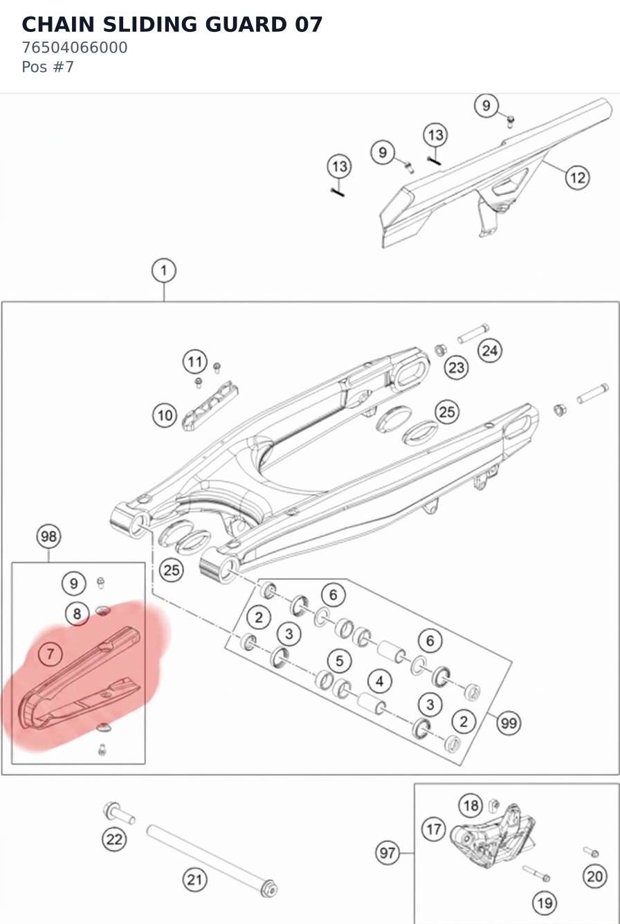 Diagram preview: CHAIN SLIDING GUARD 07 (76504066000)